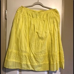 Studio West Yellow 100% Cotton Skirt Size Large